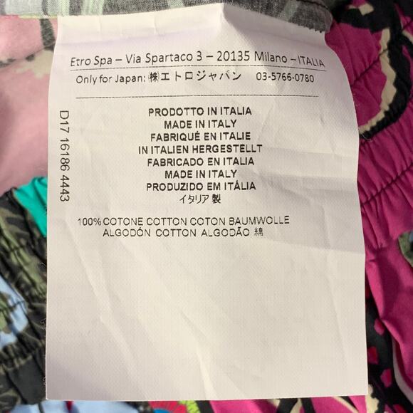 ETRO Size 8 Multi-Color Cotton Mixed Florals Elastic Waistband Midi Skirt - Picture 4 of 5